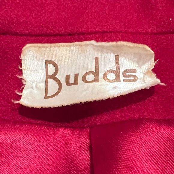 Ladies Vintage Red Wool Long Jacket - Picture 4 of 8